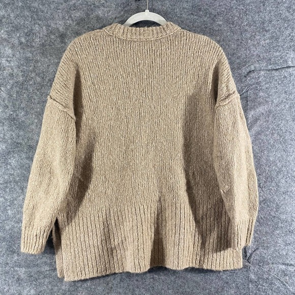 Madewell Sweater Small Beige Baxter Crew Neck Long Sleeve Alpaca Blend - Picture 3 of 10